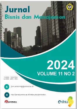 					View Vol. 11 No. 2 (2024): Jurnal Bisnis dan Manajemen Volume 11 Nomor 2 Tahun 2024
				